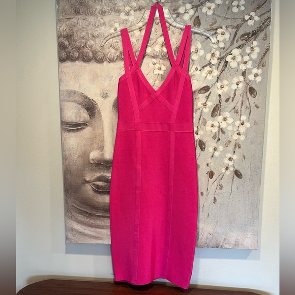 bebe Dresses & Skirts - Bebe Fuchsia Pink Bandaid Sexy Cocktail Dress